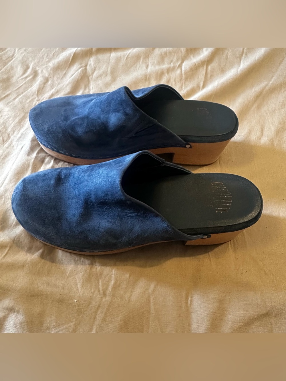 Charlotte Stone Martino Vibrant Blue Leather Suede Low Clogs Size US 10.5, EU 41 - Picture 3 of 8